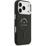 Coque iPhone 17 Pro - Karl Lagerfeld PU RSG Logo MagSafe élégante et protectrice - Noir