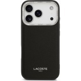iPhone 17 Pro Case H&uuml;lle - Lacoste PU Leder Champs Elysees MagSafe elegante und langlebige Schutzh&uuml;lle - Schwarz