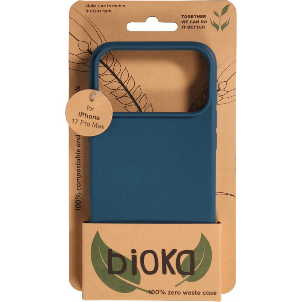 Hülle iPhone 17 Pro Max - Bioka Biologisch Abbaubar Eco-Friendly Kompostierbar blau