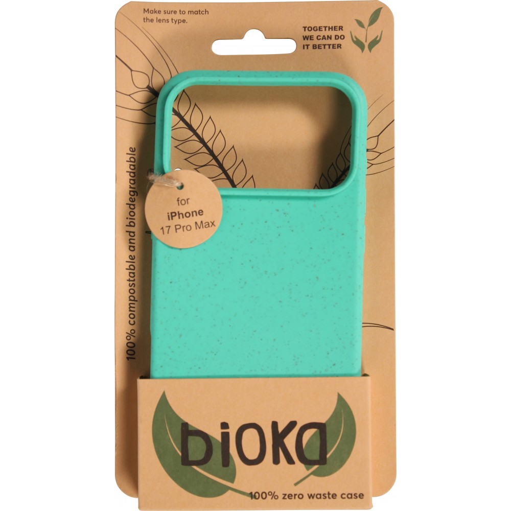 Hülle iPhone 17 Pro Max - Bioka Biologisch Abbaubar Eco-Friendly Kompostierbar - Türkis