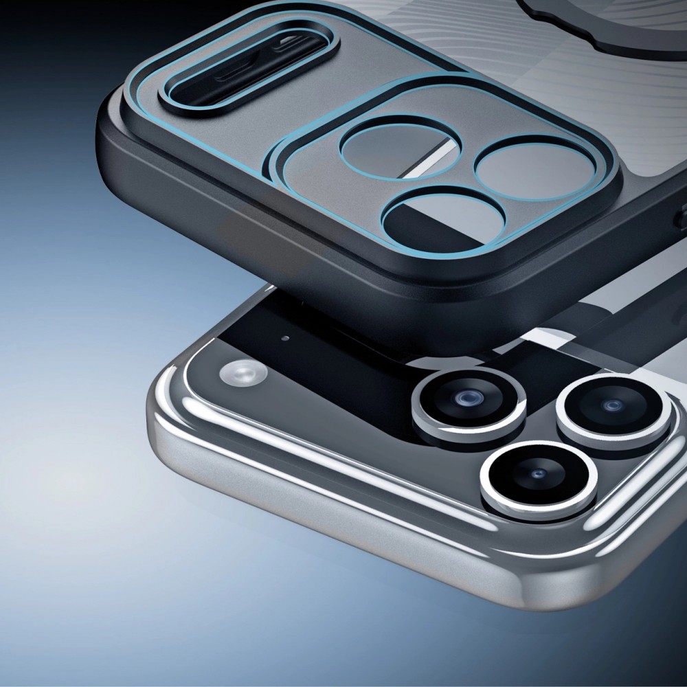 iPhone 17 Pro Max Case Hülle - Dux Ducis Aimo Mag Serie mit Halterung und Magnetring - Schwarz