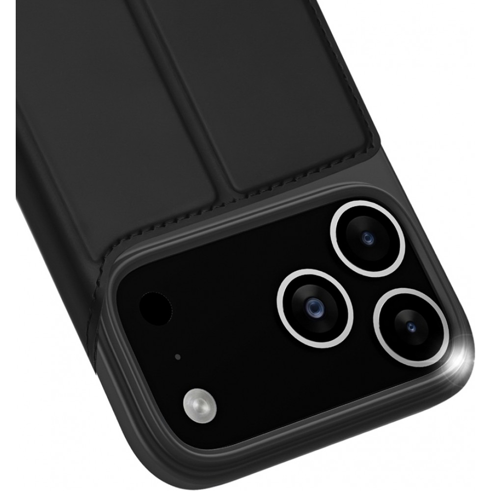 iPhone 17 Pro Max Case Hülle - Dux Ducis Skin Pro - Schwarze PU und TPU flexible Kunstlederhülle mit Kartenfach und Klappdeckel