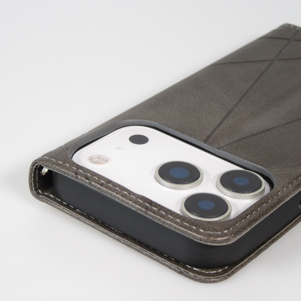 Hülle iPhone 17 Pro Max - Flip Geometrisch - Grau