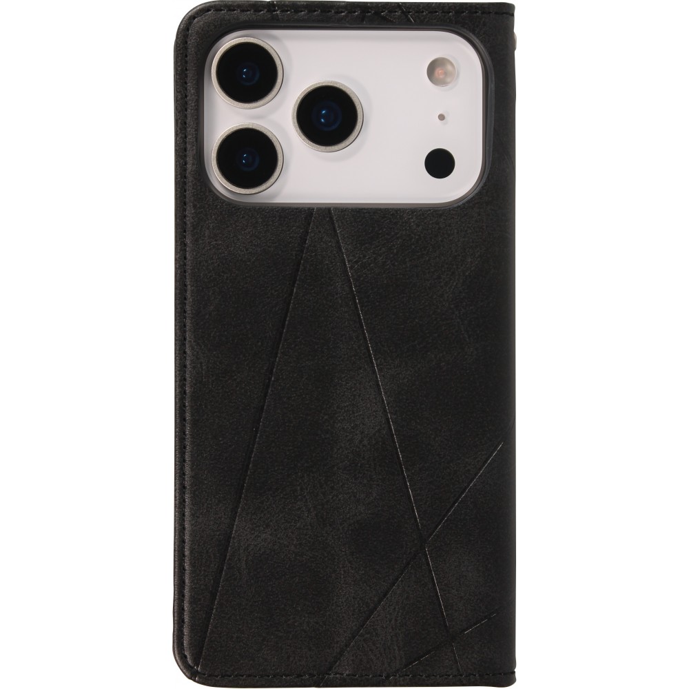 Hülle iPhone 17 Pro Max - Flip Geometrisch - Schwarz