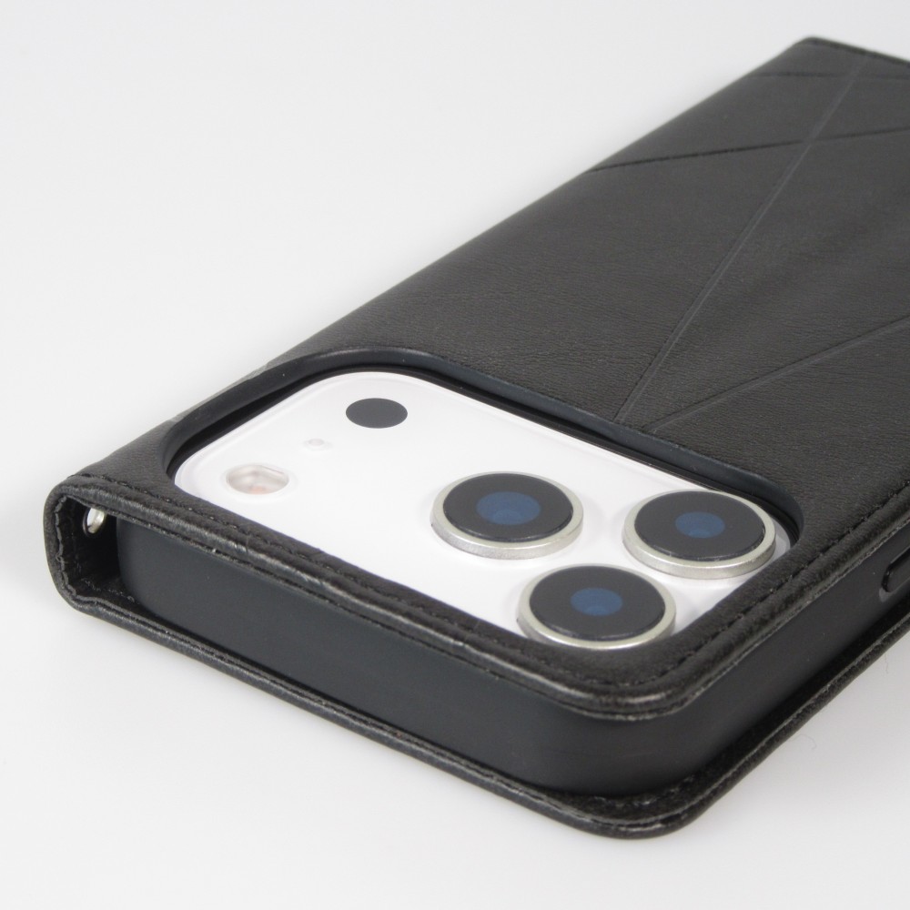 Hülle iPhone 17 Pro Max - Flip Geometrisch - Schwarz