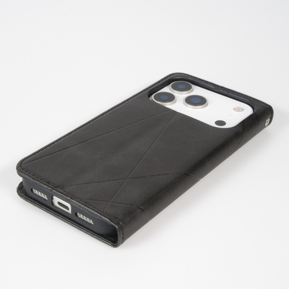Hülle iPhone 17 Pro Max - Flip Geometrisch - Schwarz