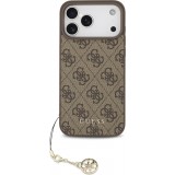 iPhone 17 Pro Max Case Hülle - Guess 4G Charm Elegante Schutz Raffiniertes Design Trendaccessoire - Braun