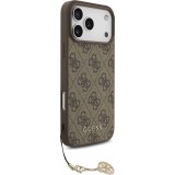 iPhone 17 Pro Max Case Hülle - Guess 4G Charm Elegante Schutz Raffiniertes Design Trendaccessoire - Braun