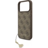 iPhone 17 Pro Max Case Hülle - Guess 4G Charm Elegante Schutz Raffiniertes Design Trendaccessoire - Braun