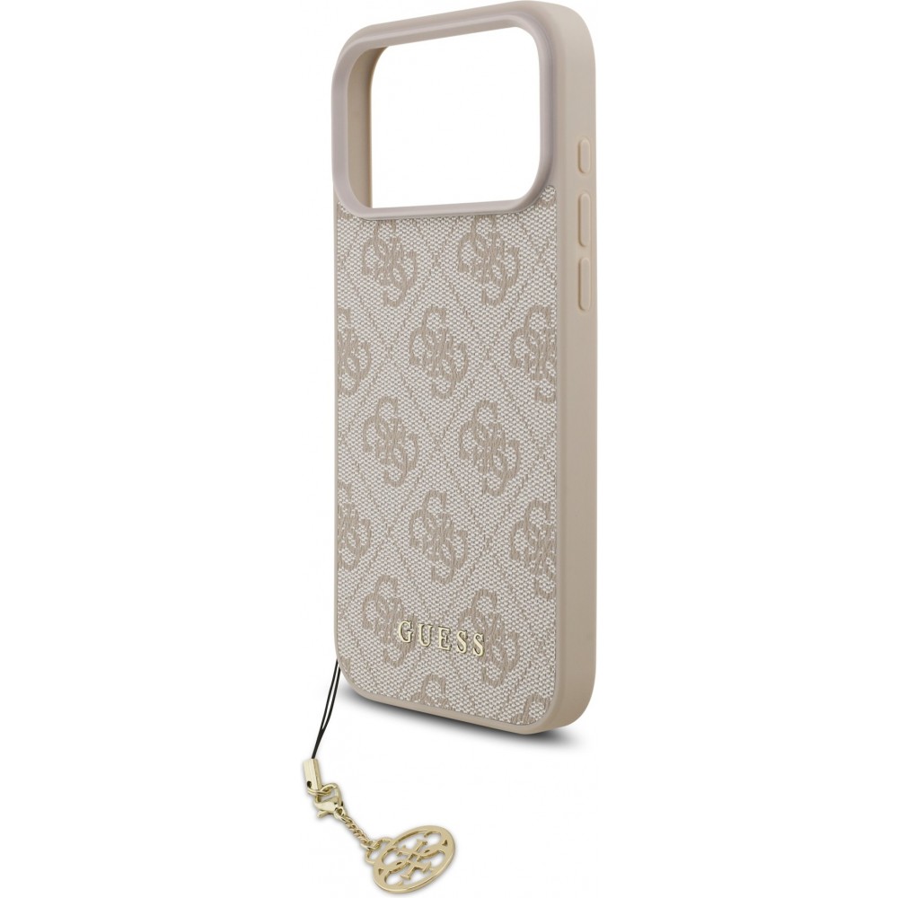 iPhone 17 Pro Max Case Hülle - Guess 4G Charm Elegante Schutz Raffiniertes Design Trendaccessoire - Rosa