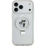 iPhone 17 Pro Max Case Hülle - Karl Lagerfeld Choupette MagSafe Ringstand mit Halterung - Weiß