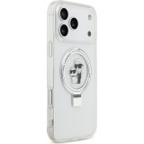 iPhone 17 Pro Max Case Hülle - Karl Lagerfeld Choupette MagSafe Ringstand mit Halterung - Weiß