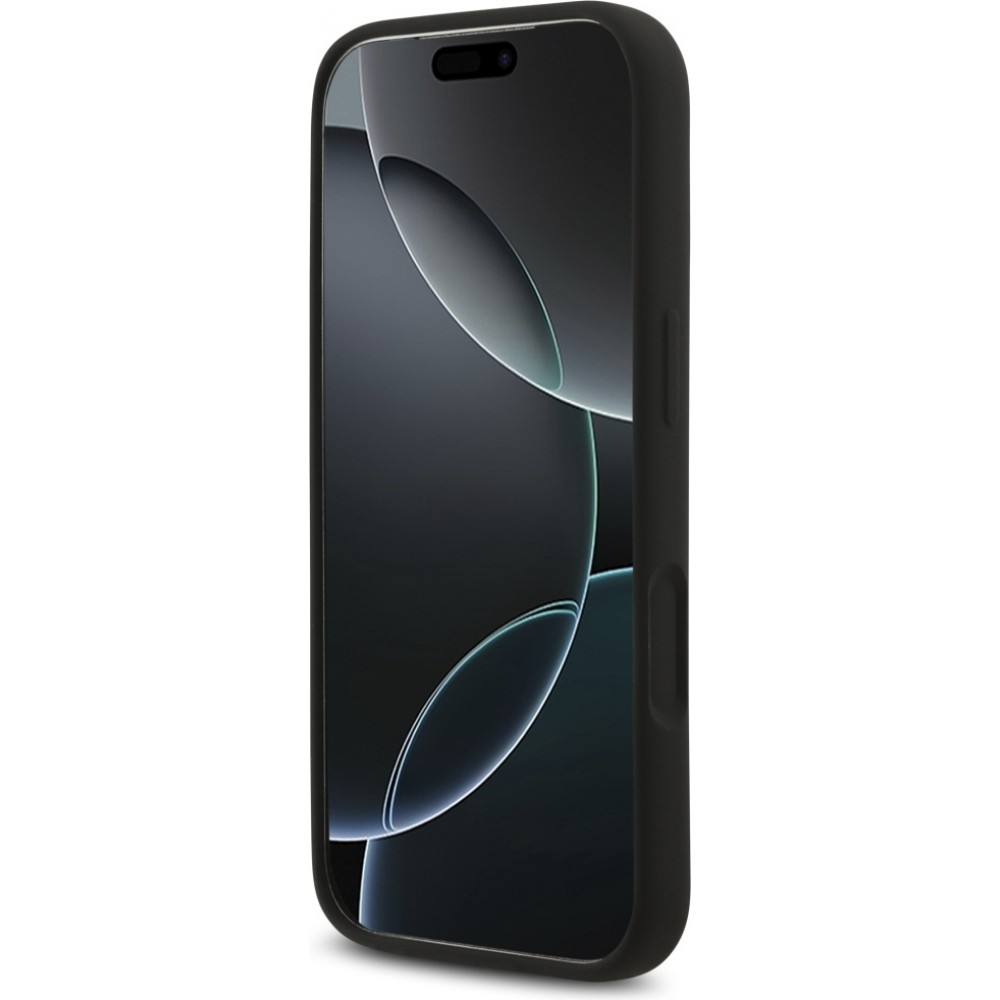 iPhone 17 Pro Max Case H&uuml;lle - Karl Lagerfeld Silikonh&uuml;lle mit Karl und Choupette Design MagSafe-kompatibel - Schwarz