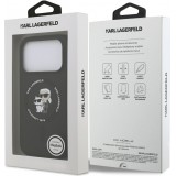 iPhone 17 Pro Max Case H&uuml;lle - Karl Lagerfeld Silikonh&uuml;lle mit Karl und Choupette Design MagSafe-kompatibel - Schwarz