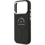 Coque iPhone 17 Pro Max - Karl Lagerfeld PU RSG Logo MagSafe élégante et protectrice - Noir