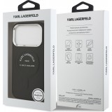 Coque iPhone 17 Pro Max - Karl Lagerfeld PU RSG Logo MagSafe élégante et protectrice - Noir