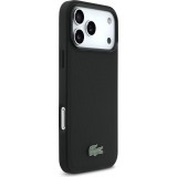 Coque iPhone 17 Pro Max - Lacoste Iconic Petit Pique MagSafe avec portefeuille magn&eacute;tique - Noir