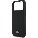 Coque iPhone 17 Pro Max - Lacoste Iconic Petit Pique MagSafe avec portefeuille magn&eacute;tique - Noir