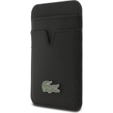 Coque iPhone 17 Pro Max - Lacoste Iconic Petit Pique MagSafe avec portefeuille magn&eacute;tique - Noir
