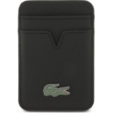 Coque iPhone 17 Pro Max - Lacoste Iconic Petit Pique MagSafe avec portefeuille magn&eacute;tique - Noir
