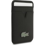 Coque iPhone 17 Pro Max - Lacoste Iconic Petit Pique MagSafe avec portefeuille magn&eacute;tique - Noir