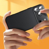 Hülle iPhone 17 Pro Max - Qialino Echtleder (MagSafe kompatibel) - Schwarz