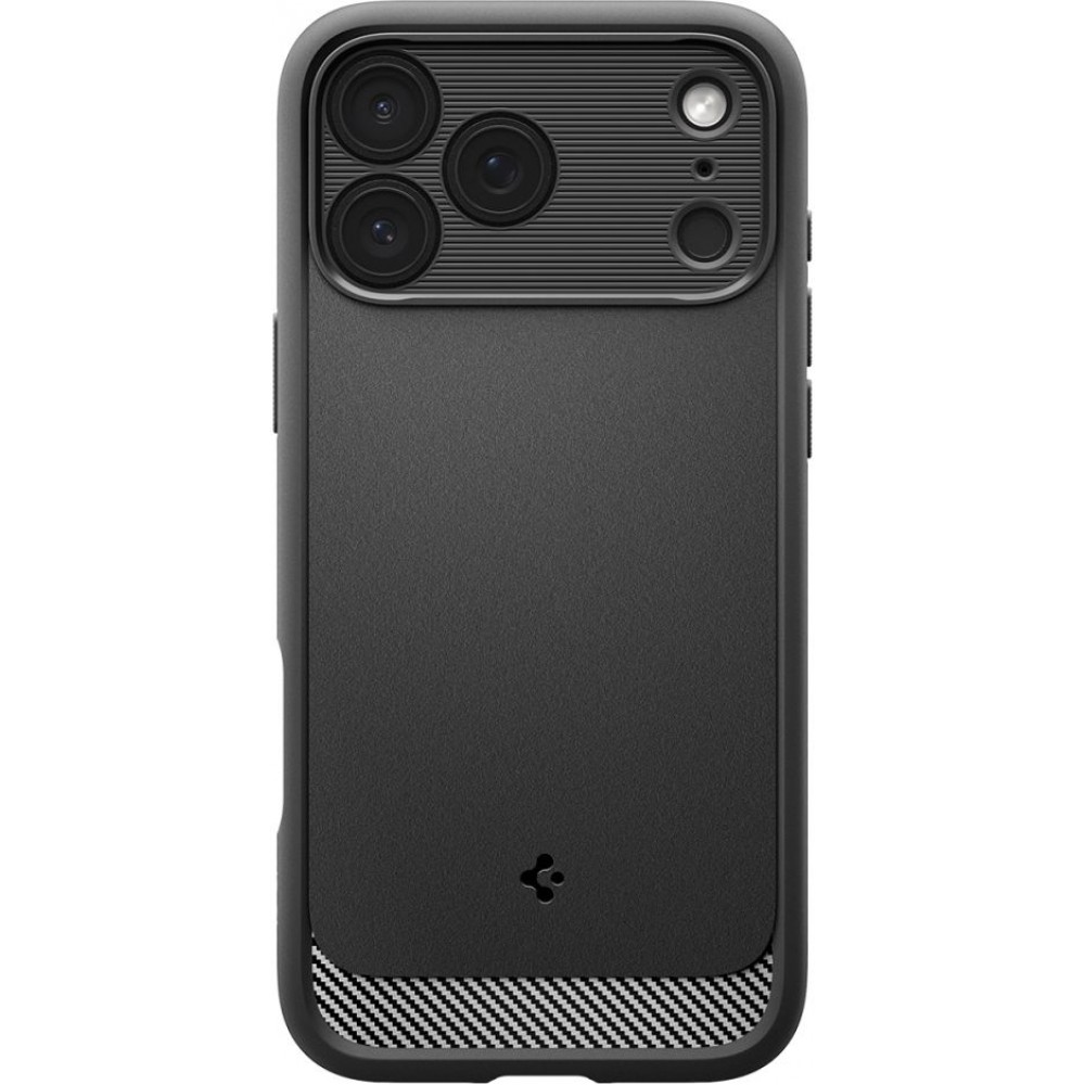 iPhone 17 Pro Max Case Hülle - Spigen Rugged Armor MagFit MagSafe kompatibel robust und langlebig - Schwarz