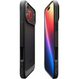 iPhone 17 Pro Max Case Hülle - Spigen Rugged Armor MagFit MagSafe kompatibel robust und langlebig - Schwarz