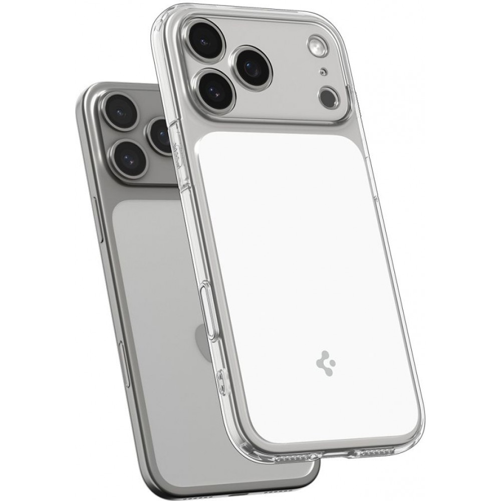 Coque iPhone 17 Pro Max - Spigen Ultra Hybrid T MagFit compatible avec MagSafe transparente et r&eacute;sistante - Transparent