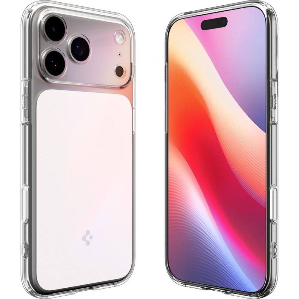 Coque iPhone 17 Pro Max - Spigen Ultra Hybrid T MagFit compatible avec MagSafe transparente et r&eacute;sistante - Transparent