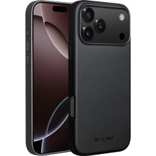 Coque iPhone 17 Pro - Qialino cuir véritable (compatible MagSafe) - Noir