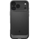 iPhone 17 Pro Case Hülle - Spigen Rugged Armor MagFit MagSafe kompatibel robust und langlebig - Schwarz
