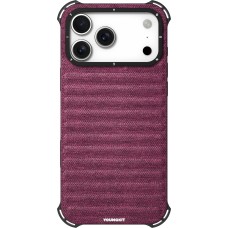 iPhone 17 Pro Max Case Hülle - Youngkit Canvas aus Stoff und mit silikonverstärkten Ecken, kompatibel mit MagSafe - Bordeaux