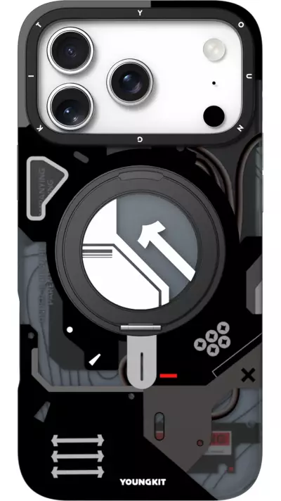 iPhone 17 Pro Max Case Hülle - Youngkit Starship mit 360° MagSafe Standring - Schwarz