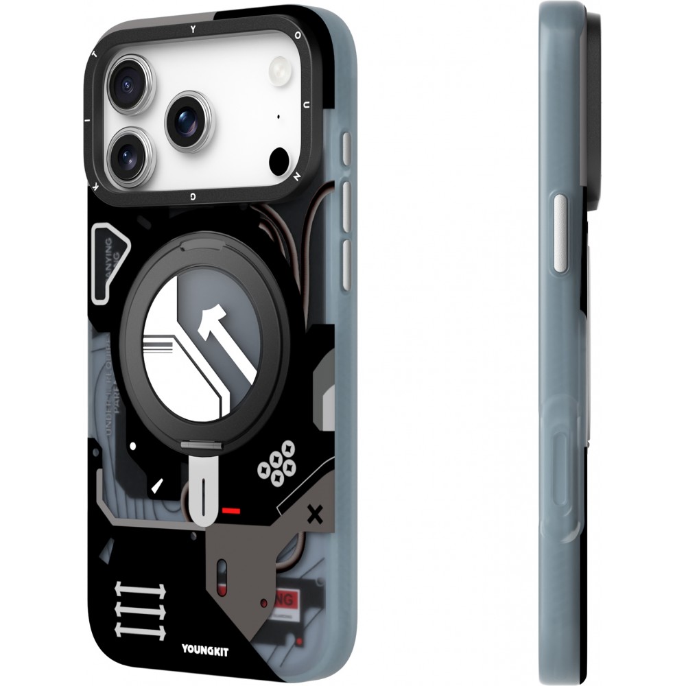 Coque iPhone 17 Pro - Youngkit Starship avec anneau stand 360° MagSafe - Noir