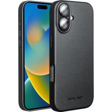 Hülle iPhone 17 - Qialino Echtleder (MagSafe kompatibel) - Schwarz