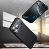 Hülle iPhone 17 - Qialino Echtleder (MagSafe kompatibel) - Schwarz