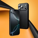 Hülle iPhone 17 - Qialino Echtleder (MagSafe kompatibel) - Schwarz