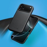 Hülle iPhone 17 - Qialino Echtleder (MagSafe kompatibel) - Schwarz
