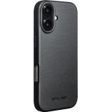 Hülle iPhone 17 - Qialino Echtleder (MagSafe kompatibel) - Schwarz