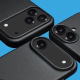 Hülle iPhone 17 - Qialino Echtleder (MagSafe kompatibel) - Schwarz