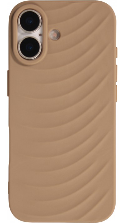 iPhone 17 Case H&uuml;lle - Wellenstruktur aus flexiblem Silikon im originalen minimalistischen Stil - Braun