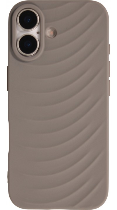 iPhone 17 Case H&uuml;lle - Wellenstruktur aus flexiblem Silikon im originalen minimalistischen Stil - Grau