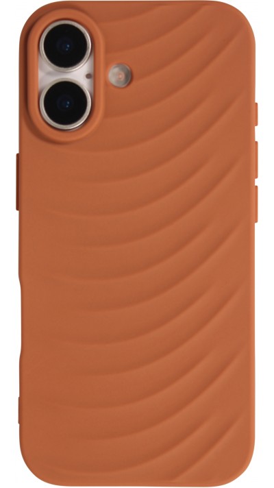 iPhone 17 Case H&uuml;lle - Wellenstruktur aus flexiblem Silikon im originalen minimalistischen Stil - Terracotta