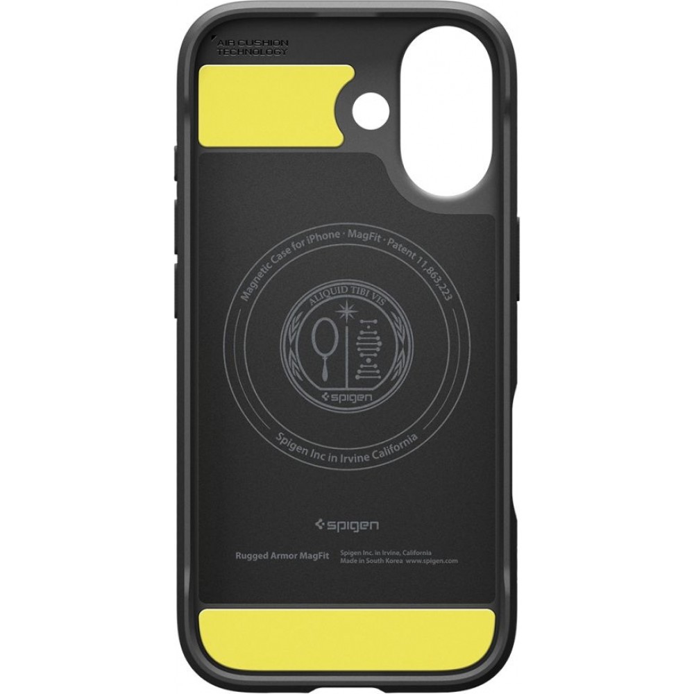 iPhone 17 Case Hülle - Spigen Rugged Armor MagFit MagSafe kompatibel robust und langlebig - Schwarz
