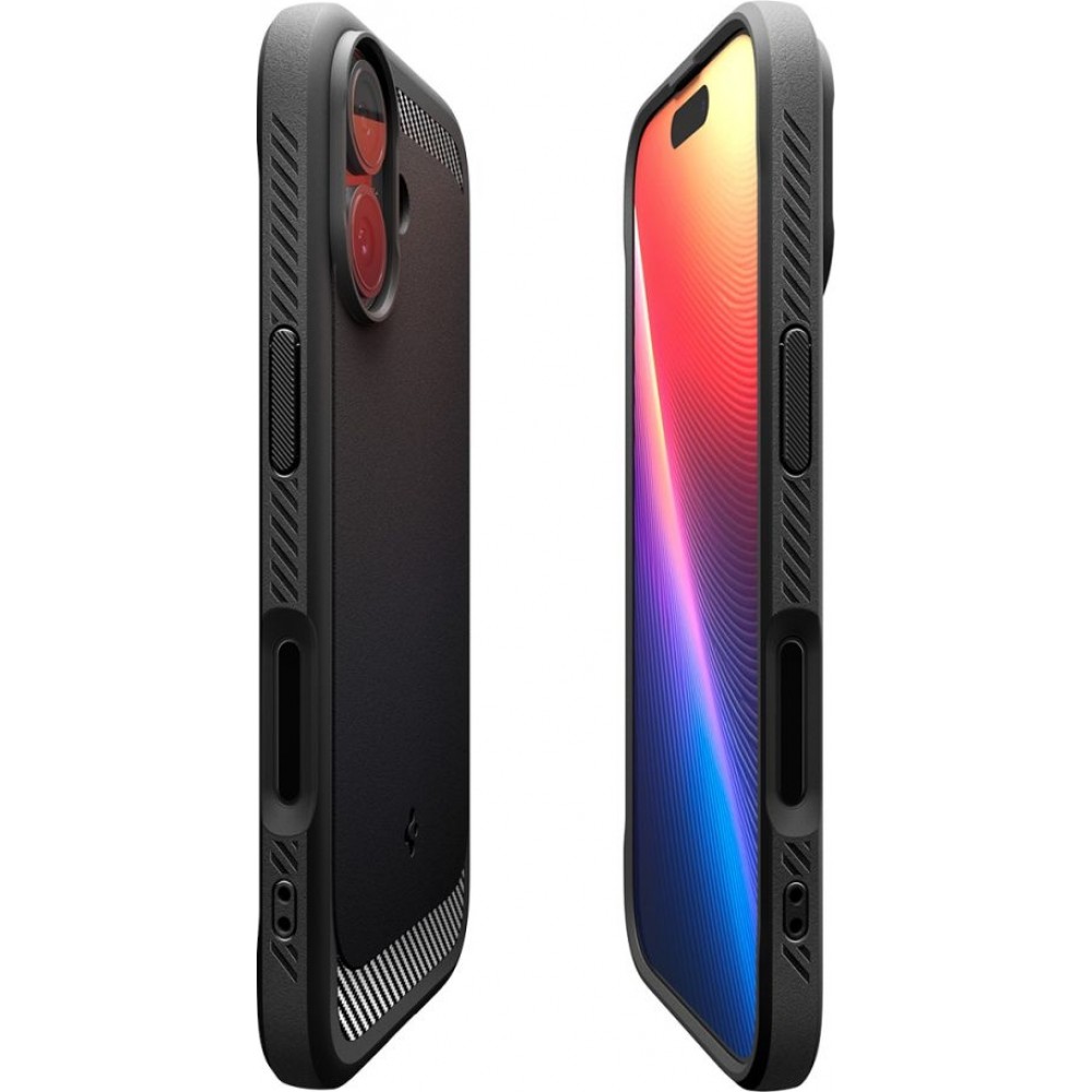 iPhone 17 Case Hülle - Spigen Rugged Armor MagFit MagSafe kompatibel robust und langlebig - Schwarz