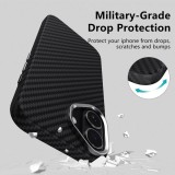 iPhone 17 Case H&uuml;lle - Tech-Protect Ion Carbon MagSafe kompatibel, leicht und langlebig - Silber