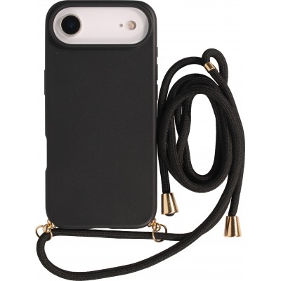 iPhone Air Case Hülle - Bio Eco-Friendly Vegan mit Handykette Necklace - Schwarz