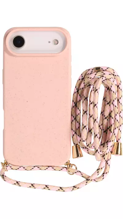 Coque iPhone Air - Bio Eco-Friendly nature avec cordon collier - Rose