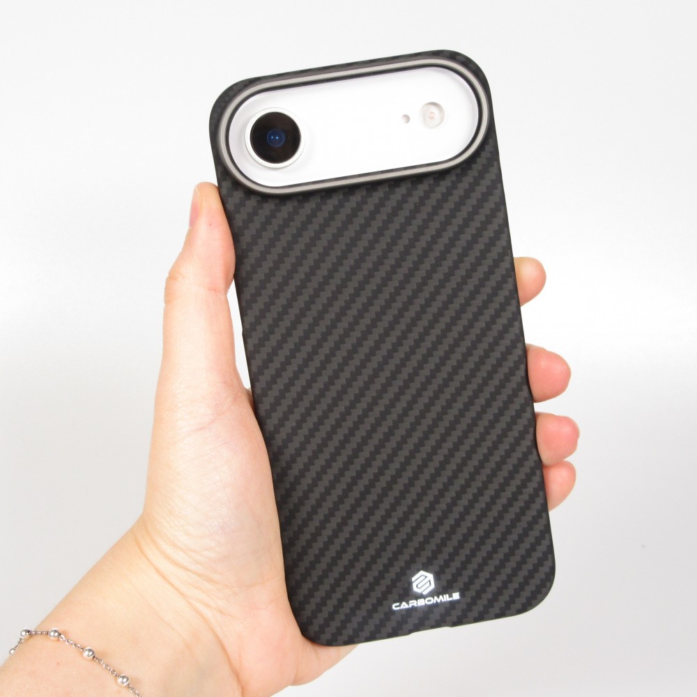 iPhone Air Case Hülle - Carbomile Schutzcase aus echtem Aramid Carbonfaser - Schwarz
